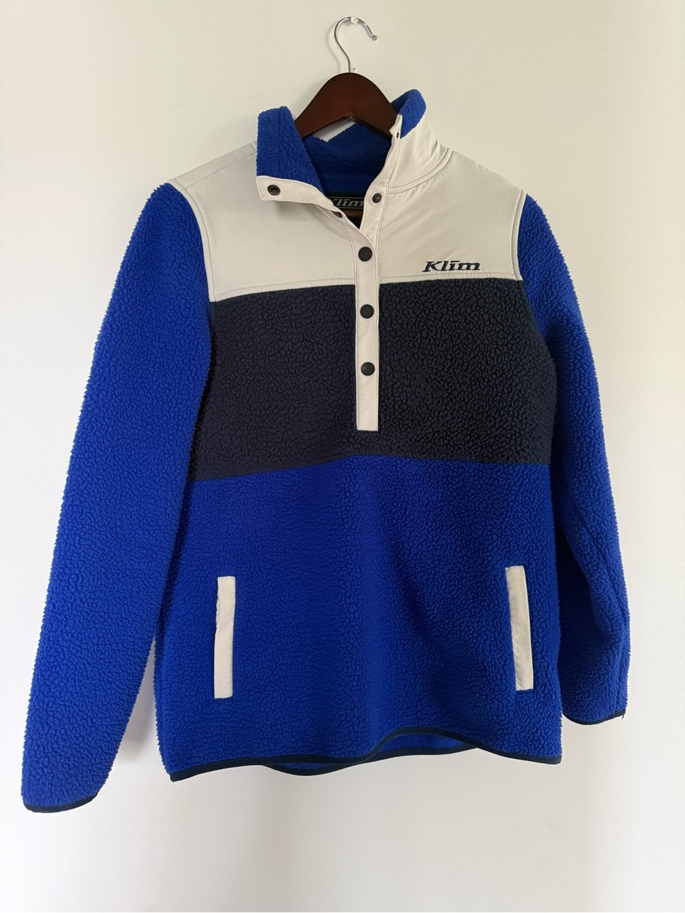 Klim Women's Blue and Navy Sherpa Pullover Sweater